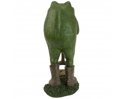 Toscano - Moses the Garden Toad Lawn Mower Frog Statue