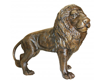 Toscano Guardian Lion Garden Statue - Right Foot Forward