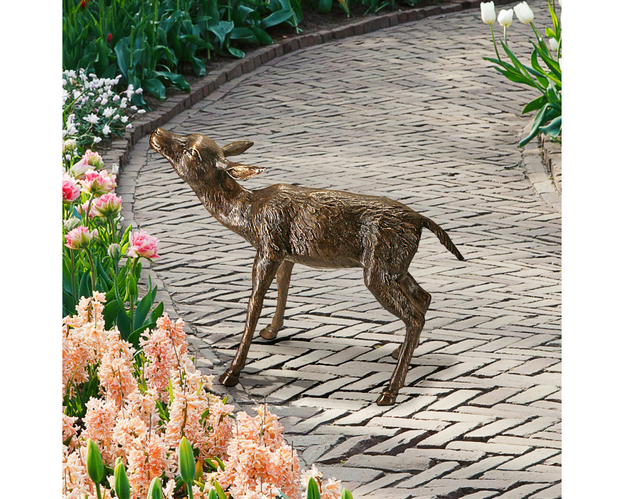 Toscano - Standing Baby Fawn Deer Garden Statue