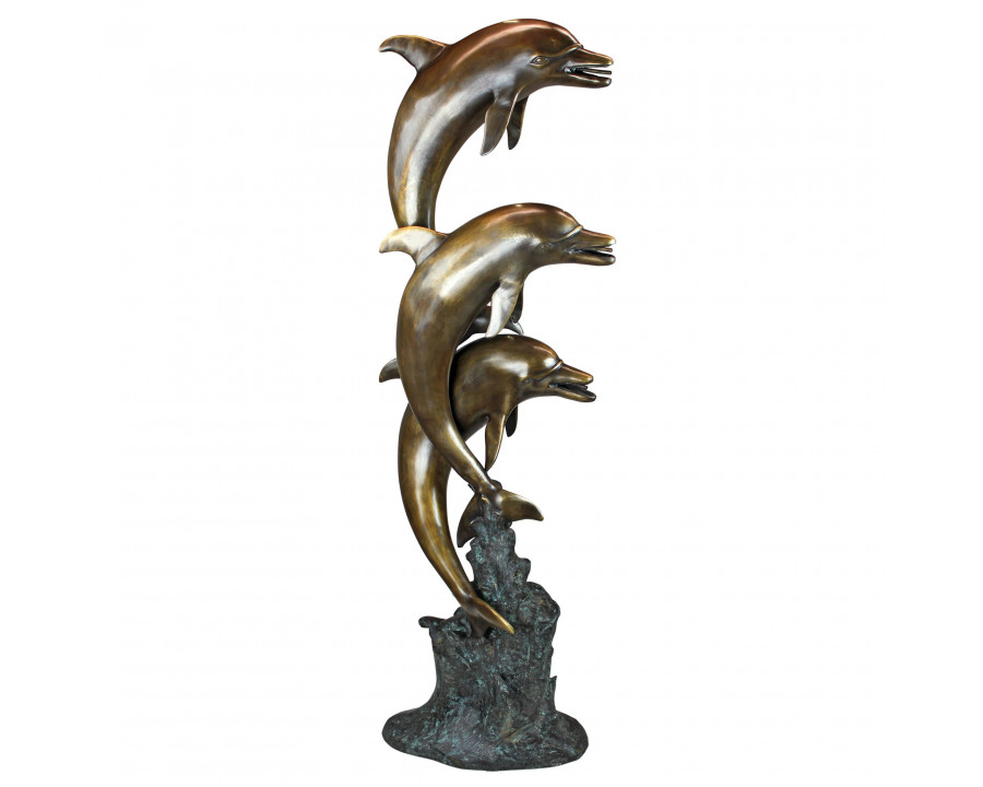 Toscano - Triple Leaping Dolphins Garden Statue