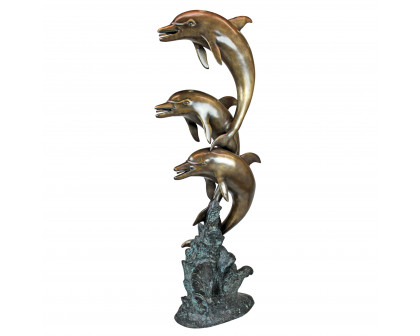 Toscano - Triple Leaping Dolphins Garden Statue