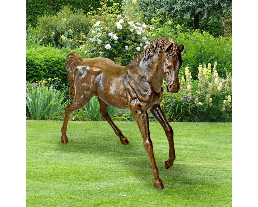 Toscano - Trotting Thoroughbred Horse Garden Statue