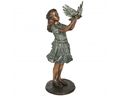 Toscano - Destiny and the Dove of Peace Little Girl Garden Statue