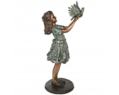 Toscano - Destiny and the Dove of Peace Little Girl Garden Statue