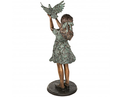 Toscano - Destiny and the Dove of Peace Little Girl Garden Statue