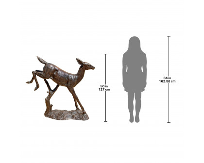 Toscano - Leaping Deer Garden Statue