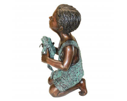 Toscano New FriendBoy with Frog Garden Statue - Not Piped