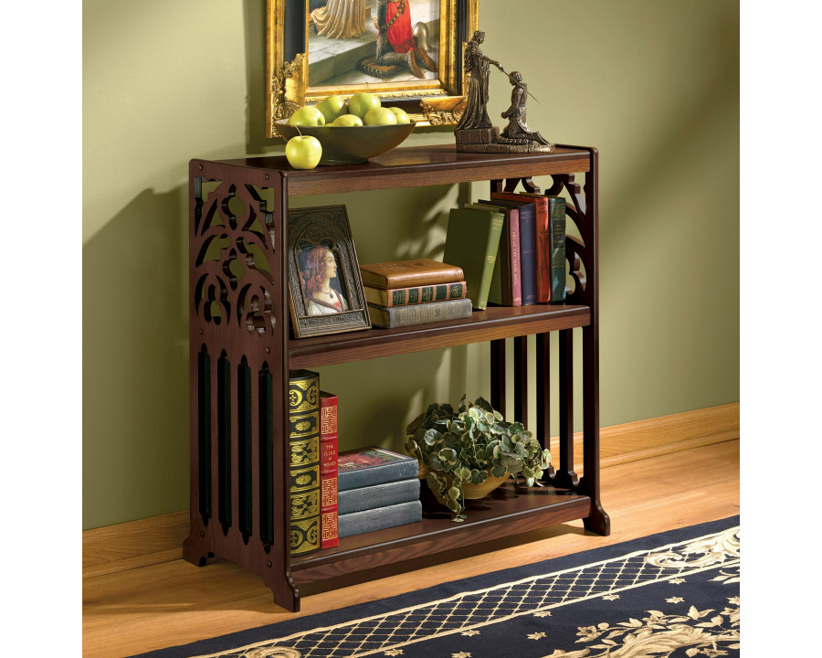 Toscano - Saint Thomas Aquinas Gothic Bookshelf in Cherry, Wood