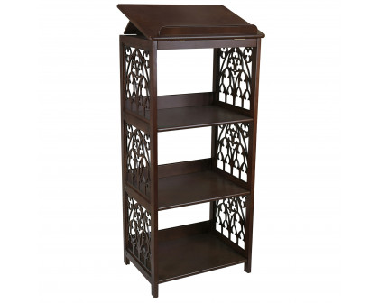 Toscano - Saint Thomas Aquinas Gothic Bookcase in Walnut, Wood