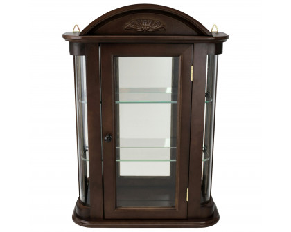 Toscano Rosedale Hardwood Wall Curio Cabinet - Walnut