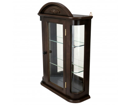 Toscano Rosedale Hardwood Wall Curio Cabinet - Walnut