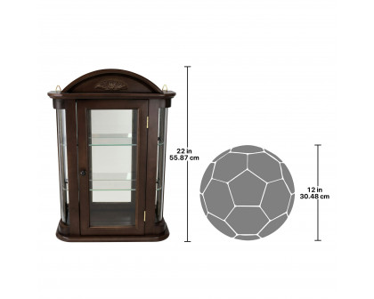 Toscano Rosedale Hardwood Wall Curio Cabinet - Walnut