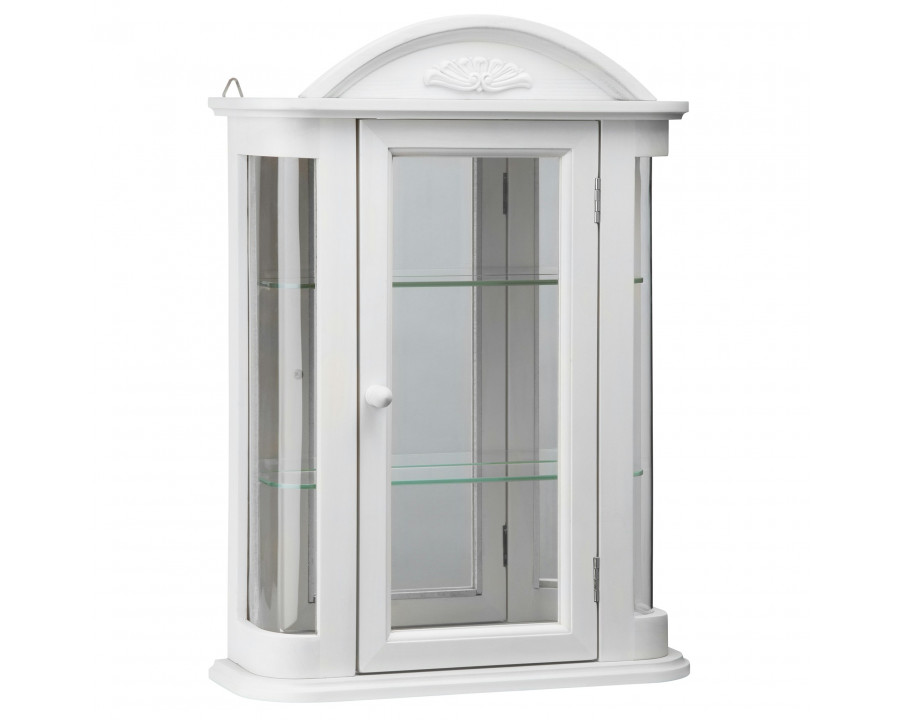 Toscano Rosedale Hardwood Wall Curio Cabinet - Lily White