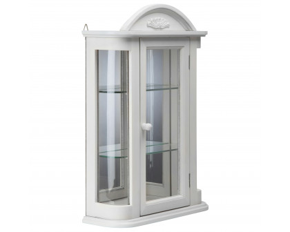 Toscano Rosedale Hardwood Wall Curio Cabinet - Lily White