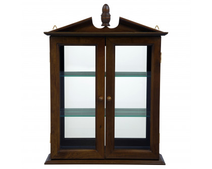 Toscano Amesbury Manor Wall Curio Cabinet - Walnut