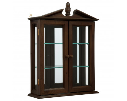 Toscano Amesbury Manor Wall Curio Cabinet - Walnut