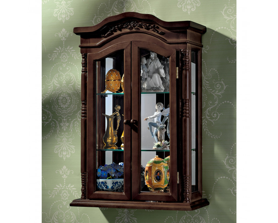 Toscano - Beacon Hill Wall Curio Cabinet in Hardwood