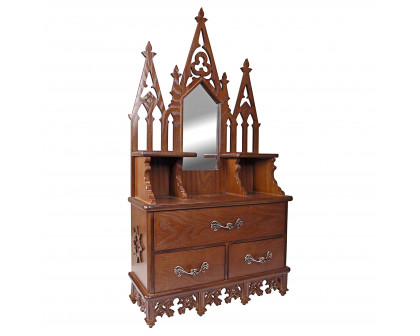 Toscano - Claremont Manor English Wall Curio Console in Walnut, Hardwood