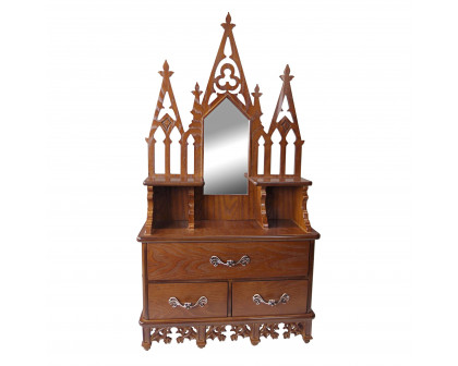 Toscano - Claremont Manor English Wall Curio Console in Walnut, Hardwood