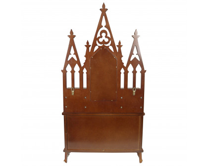 Toscano - Claremont Manor English Wall Curio Console in Walnut, Hardwood