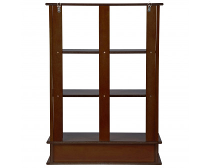 Toscano - Chinese Chippendale-Style 3-Shelf Wall Curio Cabinet in Walnut, Hardwood