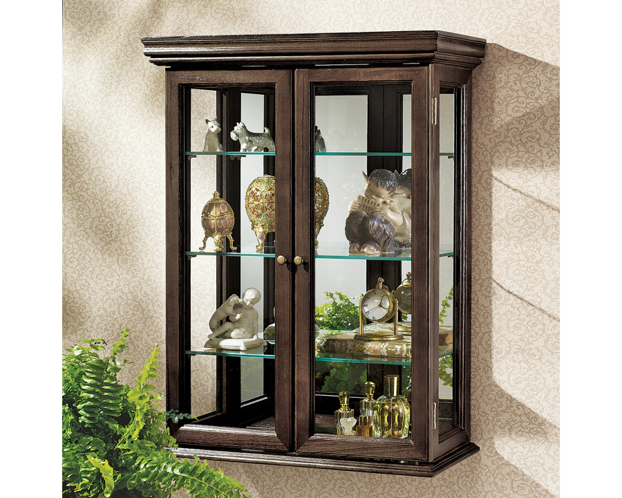 Toscano - Country Tuscan Wall Curio Cabinet in Walnut