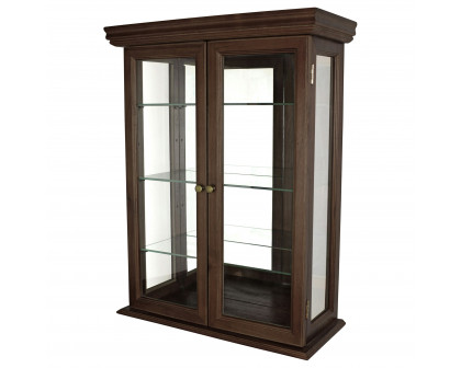 Toscano - Country Tuscan Wall Curio Cabinet in Walnut