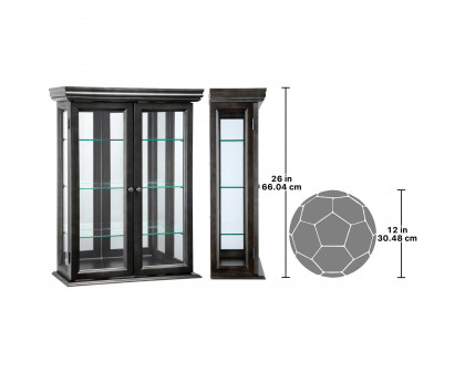 Toscano Country Tuscan Wall Curio Cabinet - Ebony