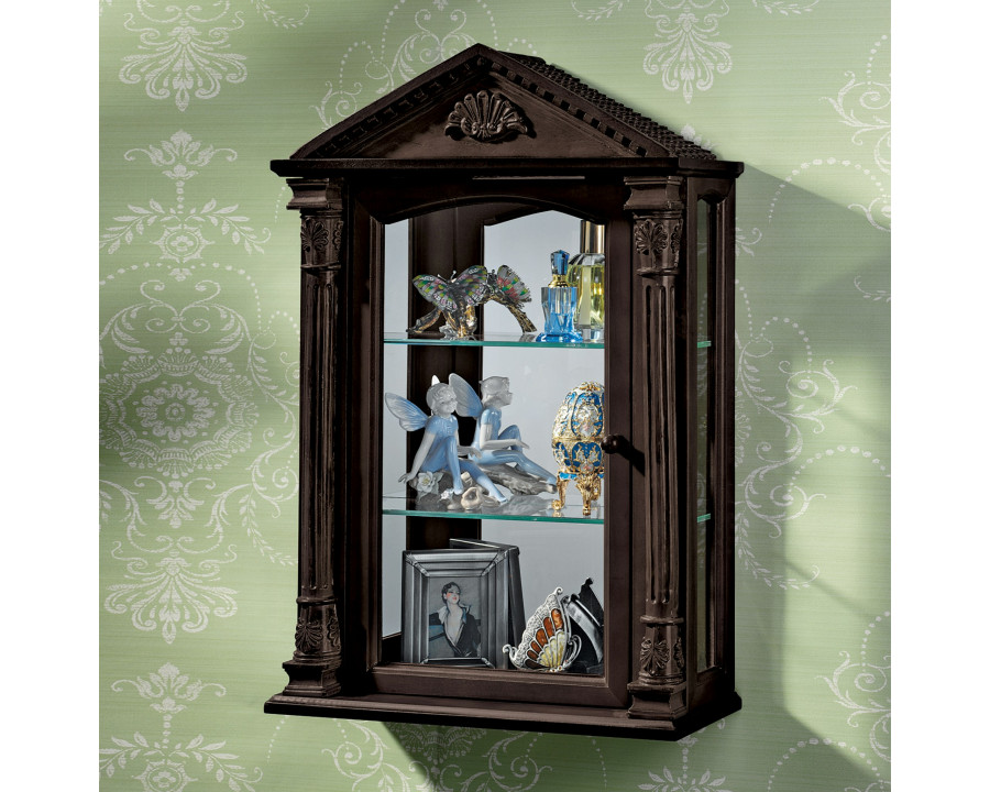 Toscano - Essex Hall Wall Curio Cabinet in Hardwood