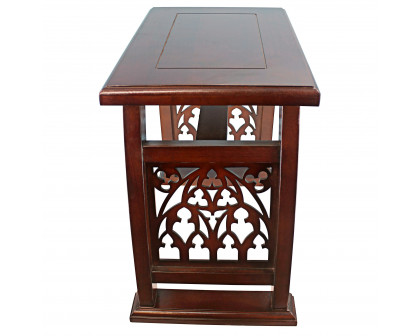 Toscano - Saint Thomas Aquinas Gothic Stool in Cherry, Hardwood