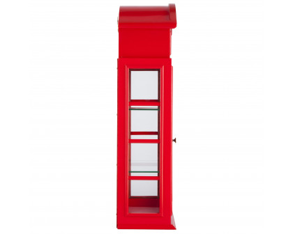 Toscano - Piccadilly Circus British Telephone Booth Wall Curio Cabinet