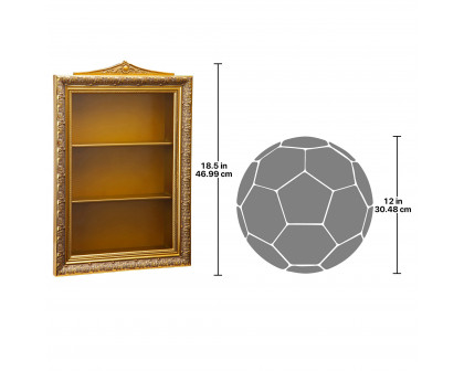 Toscano - Eggs of the Tsar Wall Curio Display Cabinet in Gold, Hardwood