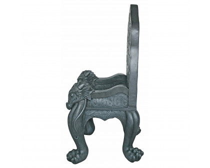 Toscano - Celtic Dragon Throne Chair in Greystone, Designer Resin