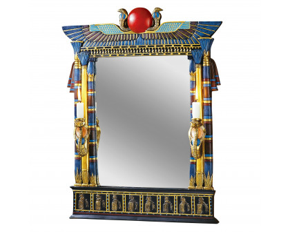 Toscano - Wadjet Egyptian Wall Mirror with Cobra Sconces