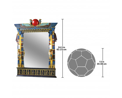 Toscano - Wadjet Egyptian Wall Mirror with Cobra Sconces