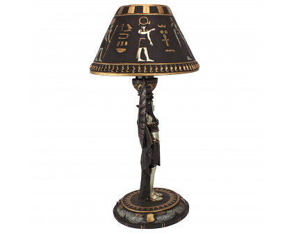 Toscano - Isis Egyptian Goddess Sculptural Table Lamp in Black/Gold, Designer Resin