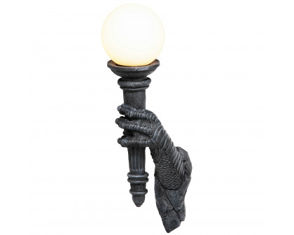 Toscano - Blackfriar Gate Wall Torchiere Lamp in Greystone, Designer Resin