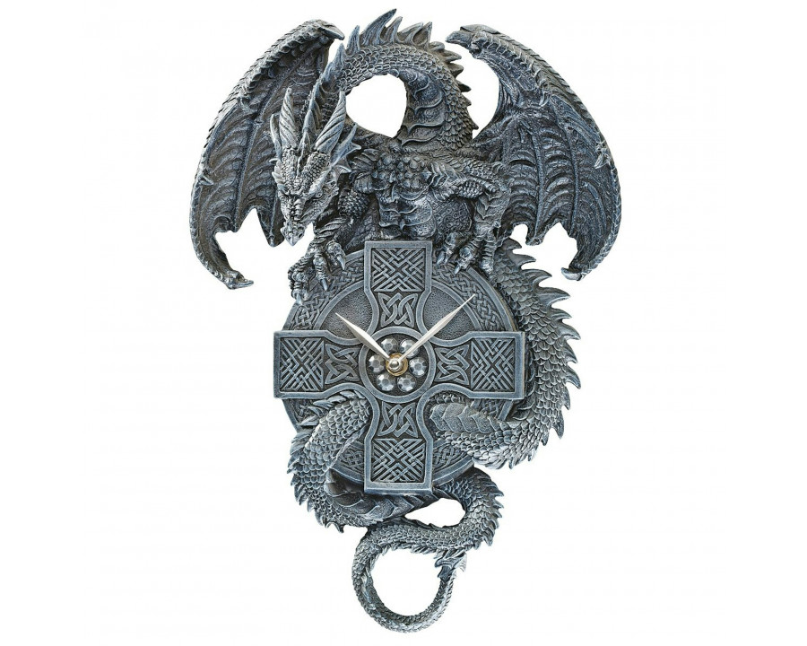 Toscano - The Celtic Timekeeper Sculptural Dragon Wall Clock