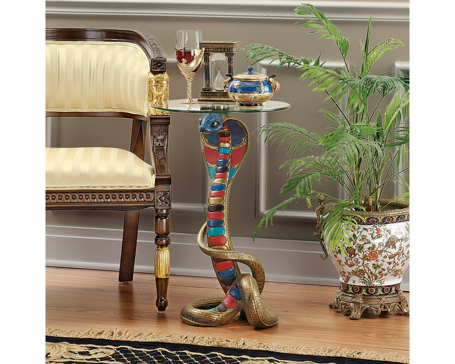 Toscano - Renenutet Egyptian Cobra Snake Goddess Sculptural Table in Designer Resin