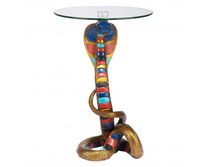 Toscano - Renenutet Egyptian Cobra Snake Goddess Sculptural Table in Designer Resin