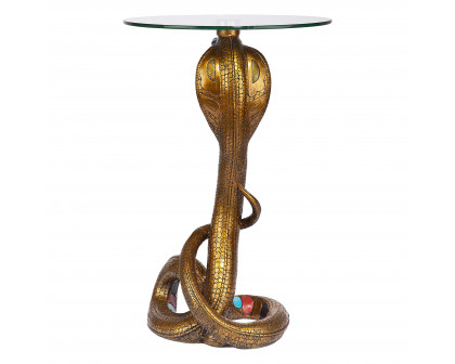 Toscano - Renenutet Egyptian Cobra Snake Goddess Sculptural Table in Designer Resin