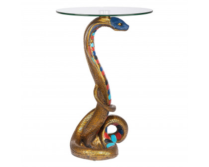 Toscano - Renenutet Egyptian Cobra Snake Goddess Sculptural Table in Designer Resin