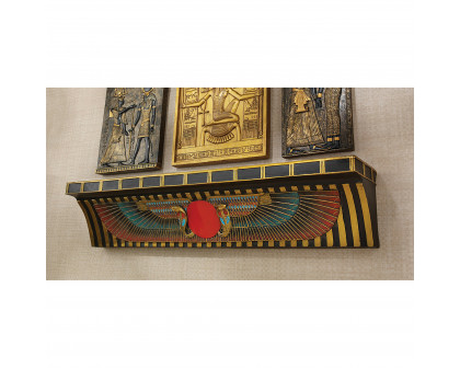 Toscano - Sacred Ur-Uatchi Ceremonial Offering Pediment Wall Shelf in Designer Resin