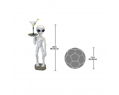 Toscano - Roswell the Alien Butler Sculptural Pedestal Table in Designer Resin