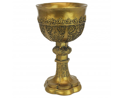 Toscano - King Arthur Gothic Sculpture Chalice in Golden