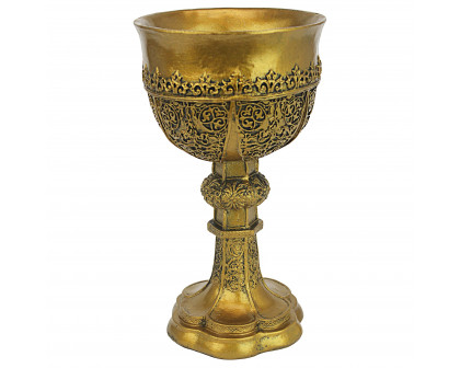 Toscano - King Arthur Gothic Sculpture Chalice in Golden