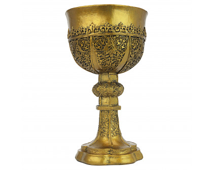 Toscano - King Arthur Gothic Sculpture Chalice in Golden