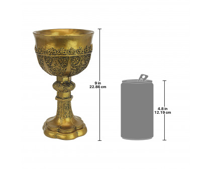 Toscano - King Arthur Gothic Sculpture Chalice in Golden