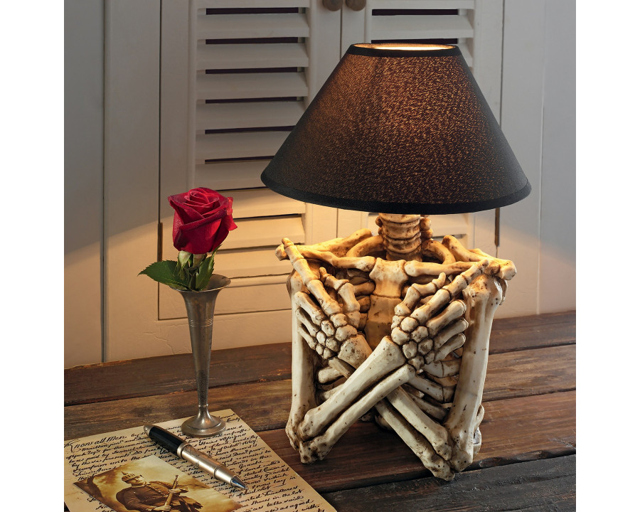 Toscano - Rest in Pieces Gothic Skeleton Table Lamp in Designer Resin