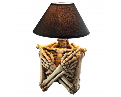 Toscano - Rest in Pieces Gothic Skeleton Table Lamp in Designer Resin